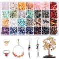 thumbnail image 1 of Kit para hacer joyas de cristal de 1400 piezas, cuentas de piedras preciosas de 28 colores para hacer joyas, cuentas de piedra irregulares para hacer collares, pulseras, anillos y pendientes., 1 of 5