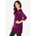 thumbnail image 3 of Roaman's Women's Plus Size Cotton Ultimate Boatneck Tunic With Side Slits, 3 of 5