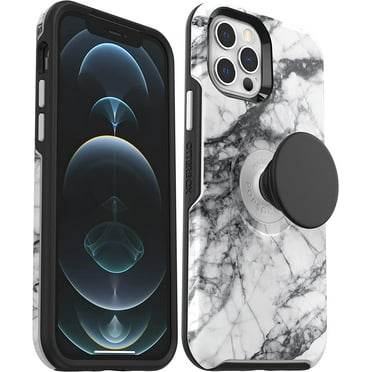 OtterBox   Pop Symmetry Series Case for iPhone 12 & iPhone 12 Pro, White Marble