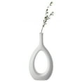 thumbnail image 4 of Contemporary White Ceramic Unique Shaped Flower Table Vase Centerpiece, 11 Inch, 4 of 11