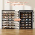 thumbnail image 3 of Shoe Rack with Cover, 7 Tier Shoe Organizer Storage for 35-40 Pairs Shoes and Boots Large Capacity Tall Shoe Shelf with 8 Pockets Free Standing Shoe Rack for Closet, Entryway, Garage, 3 of 14