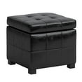 thumbnail image 5 of Safavieh Pouf de Rangement en Cuir Touffeté William en Noir, 5 of 5