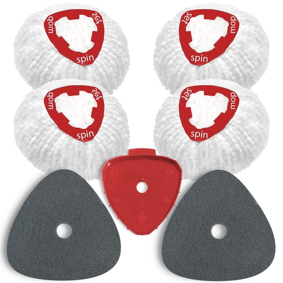 7 Pack Spin Mop Replace Head for Vileda EasyWring 1-Tank, Includes 4 Microfiber Mop Replacement Ref