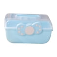 thumbnail image 3 of Caja de almacenamiento de accesorios para el cabello para niña, joyero de tocador, caja organizadora de joyería multiusos portátil para horquilla Azul Macarena Estuche de almacenamiento para lazos para el cabello, 3 of 8