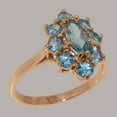 thumbnail image 2 of LBG British Made 10k Rose GoldWomens Ring Natural Blue Topaz Statement Ring - 33 size options - Size 7.5, 2 of 6