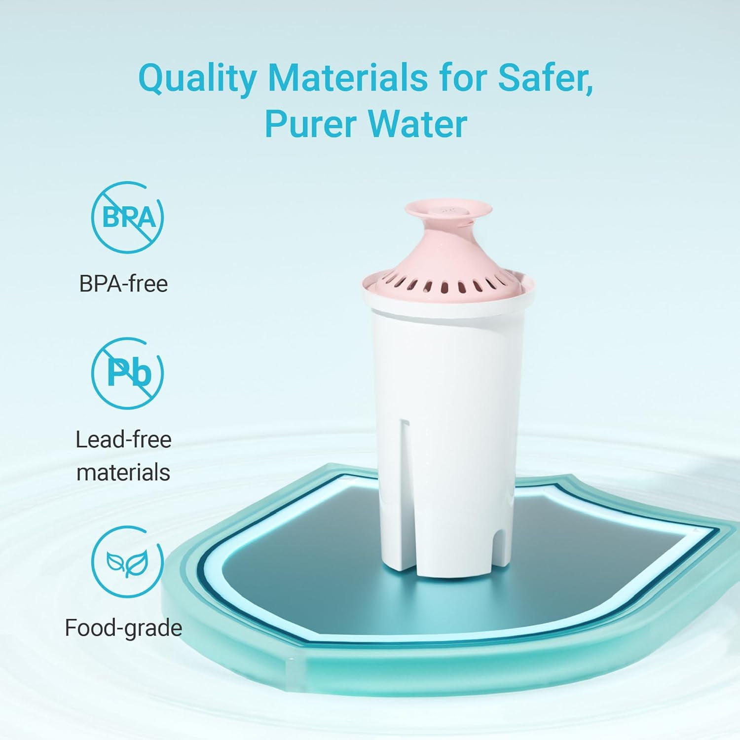 AQUA CREST 06-MG Magnesium Water Filter, Replacement for Brita® Filter, Pitchers and Dispensers, Everyday, UltraMax, Metro+, XL and More, 2 Months, Reduces Chlorine, 6 Pack