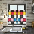 thumbnail image 4 of Yayeee Kitchen Curtains Tier Pair Light Filtering 27"x24" Rod Pocket Short Cafe Window Panel, White Checkered Pattern, 4 of 7