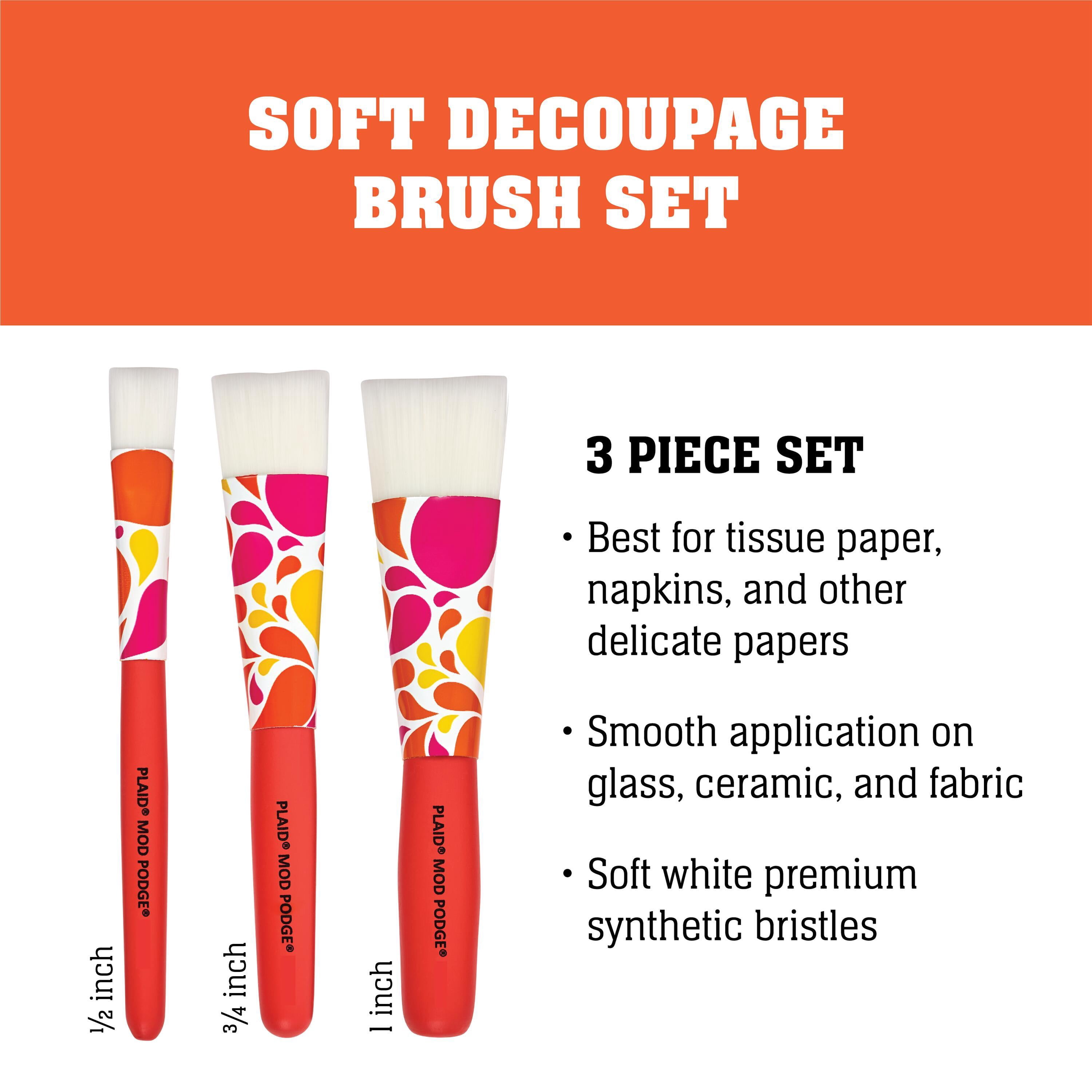 Mod Podge Dishwasher Safe 8 fl oz Decoupage Set with 3 Soft Bristle Brushes