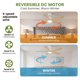 thumbnail image 4 of Yeshouse ventilador de techo de 52" con luz LED y control remoto, 3 temperaturas de color, motor DC reversible y silencioso, bajo consumo, acabado negro mate, ideal para dormitorio, sala o comedor, 4 of 7