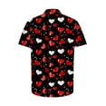 thumbnail image 4 of Mens Valentine Shirt, Heart Print Short Sleeve Shirt, Men's Valentine's Day Printed Tops Button Casual Short Sleeved Lapel Shirt, 4 of 5
