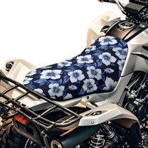 Uorisanigo ATV Seat Cover 4-Wheeler Seat Covers Non-Slip Blue Hibiscus Covers Protection for Polaris Sportsman 570 450 850, Polaris Scrambler 400 500 850 1000, Honda Rancher 420