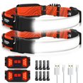 thumbnail image 1 of HLONK LED Headlamp  2pack 1000LM 230 Wide-Beam USB Rechargeable Head Light Headlight, 1 of 8