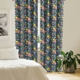 thumbnail image 2 of Ambesonne Country Farmhouse Window Curtains, Cottagecore Print, Each 28" W x 84" L, Dark Slate Blue Coral, 2 of 4