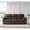Dark Brown, variant on 81", Modern Foil Fabric Sofa, 3-Seater Upholstered Sofa with Padded Armrests and Black Triangular Legs, Ergonomic Plump Backrest and Thick Seat Cushions, for Living Room
