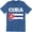 Blue, variant on Cuba Fashion Country Souvenir Pride logo Cuban heritage national Flag Tee Shirt
