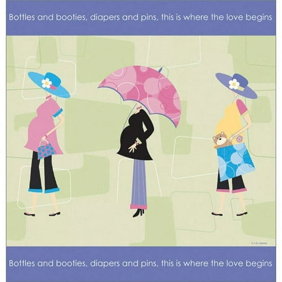 Baby Shower 'Mod Mom' Plastic Table Cover (1ct)