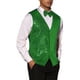 thumbnail image 4 of Chaleco sin mangas brillante de lentejuelas INSPIRE CHIC para hombres, corte slim fit, cuello en V, fiesta disco, corbata de moño, verde L, 4 of 5
