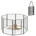 thumbnail image 2 of PawHut Heavy Duty Dog Playpen, Metal Pet Fence with 39 Inch Heavy Duty Panels and Door for Medium and Large Dogs, Black, 2 of 9