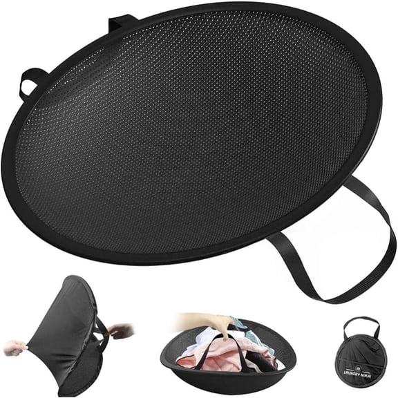 Laundry Ninja 50L Collapsible Laundry Hamper, Black, Pop-Up with Handles, 50-Liter Capacity