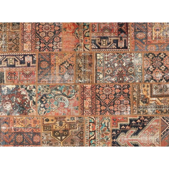 Ahgly Company Machine Washable Indoor Rectangle Contemporary Dark Sienna Brown Area Rugs, 2' x 3'