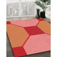 thumbnail image 3 of Ahgly Company Machine Washable Indoor Round Transitional Ruby Red Area Rugs, 3' Round, 3 of 7