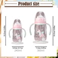 thumbnail image 3 of Wide Neck Feeding Bottle With Straw Handle Drop Resistant Training Cup Silicone PP Refillable Bottle Multi Color 1PCS 8.1-10.1fl oz, 3 of 8