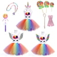 thumbnail image 2 of Vestidos de unicornio arcoíris para niños, niñas bebés, vestido de tutú de unicornio, disfraz de fiesta de Halloween, vestido de baile colorido para niños zhangyuxiang unisex, 2 of 2
