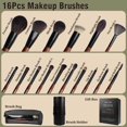 thumbnail image 2 of Set de brochas de maquillaje Zylsnice, 16 unidades, con funda de fibra sintética, 2 of 9