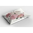 thumbnail image 2 of Ambesonne Rose Pillow Sham 2 Pack, Old Roses Corsage Grunge, 30"x20", Beige Rose Green, 2 of 3