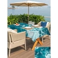 thumbnail image 6 of 54x80 Inch Outdoor Tablecloth with Umbrella Hole Zipper Rectangle Teal Green Ocean Shark Rectangular Tablecloths Outside Waterproof Coastal Wave Summer Beach Patio Table Cloth Cover for Picnic Party, 6 of 8