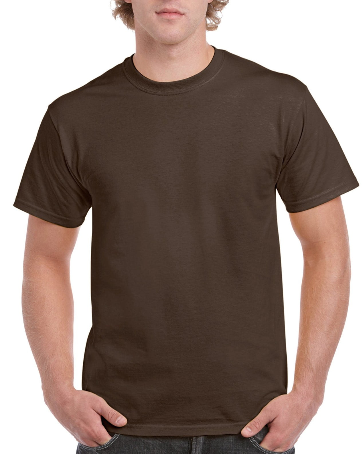 Gildan Mens Ultra Cotton&nbsp;T-Shirt, 3XL, Dark Chocolate -
