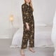 thumbnail image 3 of Fotbe Brown Camouflage Skull Conjunto de Pijama de Manga Larga para Mujer con Estampado, Ropa de Dormir de 2 Piezas, Conjunto de Casa Suave y Cómodo con Bolsillos-Small, 3 of 7