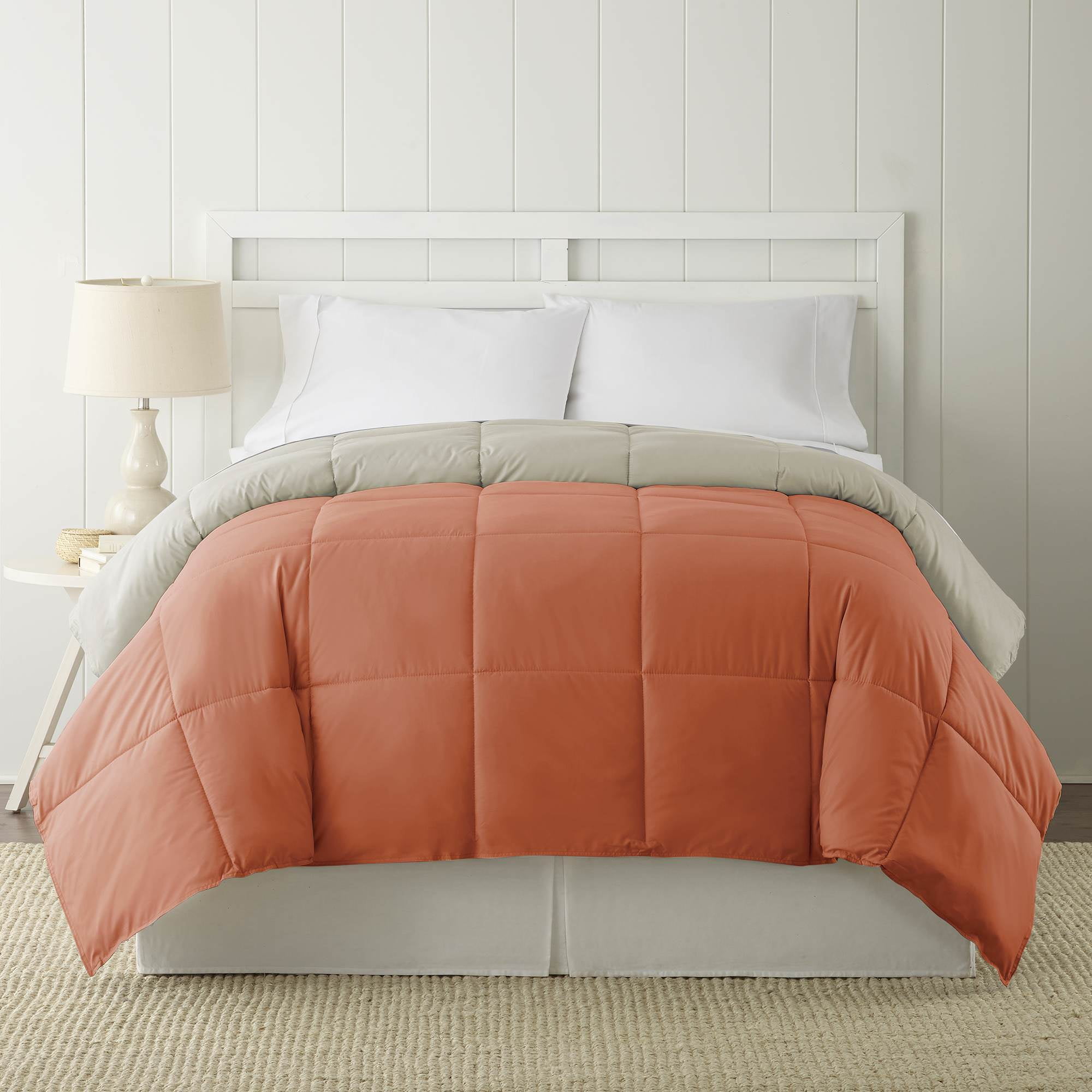 Modern Threads Reversible Down Alternative Comforter, Orange/Beige, Twin