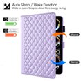 thumbnail image 2 of For iPad Pro 13 inch (2025 M5/2024 M4) Case, Rhombus Pattern Multiple Viewing Angles Stand Slim Folio Cover (Purple), 2 of 6