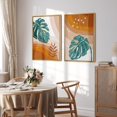 thumbnail image 3 of IDEA4WALL 2 Panels Framed Canvas Print Wall Art Set Mid-Century Red Geometric Jungle Palm Leaf Abstract Modern Art Boho Multicolor Chic Artwork Housewarming Decor - 16"x24"x2 Panels Natural, 3 of 5