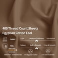 thumbnail image 2 of 400 Thread Count Egyptian Cotton King Sheet Set Solid  Taupe, 2 of 5