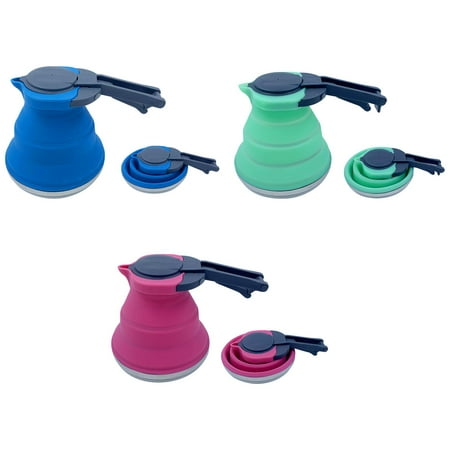 

MEGAWHEELS Silicone Tea Kettle Collapsible Water Boiler Portable Tea Food Grade Silicone Kettle for Coffee Tea Fast Water Boiling