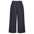 thumbnail image 4 of Pantalones de Pierna Ancha de Cintura Alta para las Mujeres de Verano Pantalones Casuales de Color Sólido, Longitud Larga con Bolsillos Laterales, 4 of 7