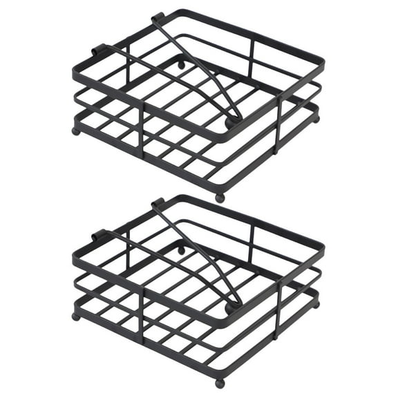 NUOLUX 2pcs Iron Napkin Holders Hollow Flat Square Napkin Rack Tabletop Napkin Holder