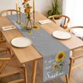 thumbnail image 6 of Sunflowers Cotton Linen Table Runner for Dining Kitchen, Spring Summer Bees Yellow Floral Grey Wedding Outdoor Party Tablerunners Decoration, Dresser Scarf Coffee Tablecloth Runners 13x90 Inches, 6 of 9