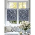 thumbnail image 4 of Navy Blue Floral Sheer Curtains 54 Inch Length 2 Panels Set Window Treatments, Ethnic Tribe Abstract Art Flowers Rod Pocket Semi Curtains for Living Room/Bedroom/Kitchen Décor, 104"W x 54"L, 4 of 7