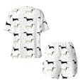 thumbnail image 6 of Wukai Dachshund Dog Print Women's Pajama Set - Short-Sleeve Top and Shorts with Elastic Waistband and Pockets for Loungewear, Yoga, and Casual Wear-3X-Large, 6 of 8