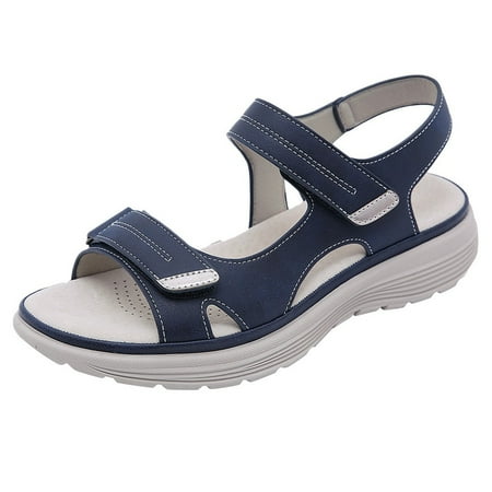 iopqo women s sandals women summer wedges non-slip beach open toe breathable sandals sport style shoes siketu spring and summer blue 41