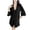 Black, variant on APEXFWDT Women's Lace Bathrobe 2 Piece Set, Spaghetti Strap Short Nightgown with Sheer Open Front Bathrobe, Casual Loungewear Sleepwear Set,XL,Dark Blue