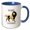 Blue/White, variant on 3drose, Image of Words Israeli Lioness with Picture of Lion, 11oz Mug