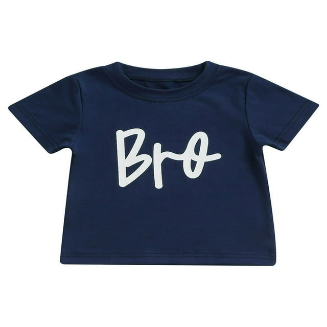 Toddler Baby Boy Girl Short Sleeve Tees Pullover Top Sissy Bubba Sis Bro Letters Summer T-Shirt
