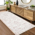 thumbnail image 2 of HOMERRY Runner Rug 2' x 6' Washable Modern Vintage Floral Hallway Runner Carpet for Doorway Bedside, Pink, 2 of 7