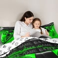 thumbnail image 5 of Homewish Game Console Full Size Comforter Sets,Gamepad Gamer Bedding Comforter Set,Green Black Bedding Sets For Kids,Super Cozy Room Decor Reversible,3 Pieces, 5 of 8