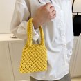 thumbnail image 2 of Bolso de playa de paja para mujer, bolso de mano tejido, bolso de verano (amarillo), 2 of 7