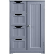 Easyfashion Wooden Bathroom Cabinet Bathroom Storage Unit with 4 Drawers, Gray